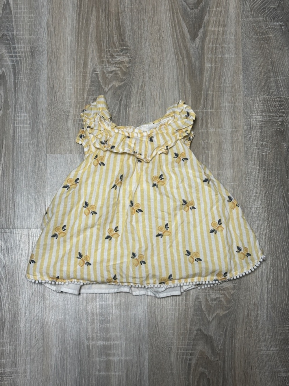 Cynthia Rowley Yellow & White Striped Ruffle Neck Tank Top